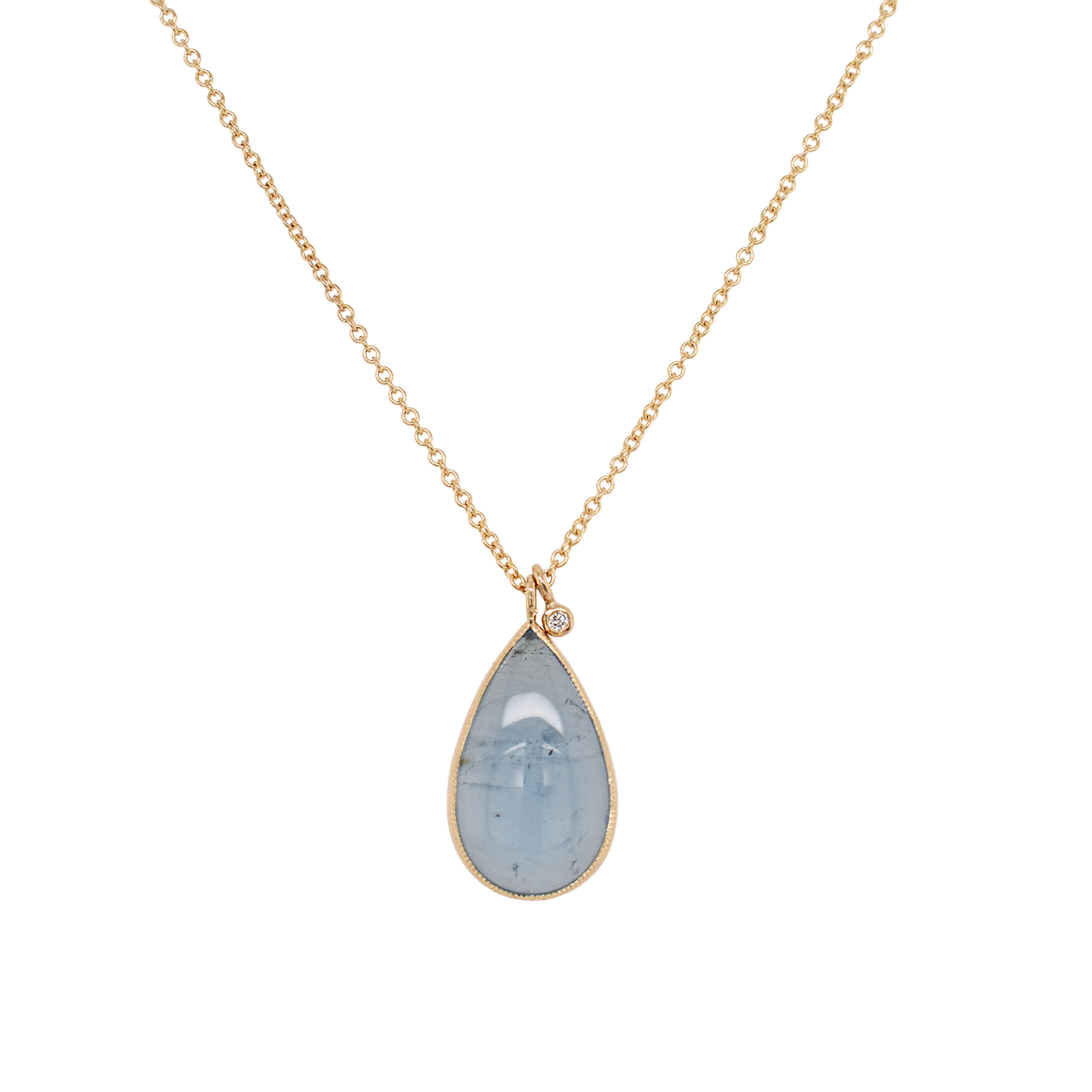 Pear Aquamarine Juicy Double Drop Necklace