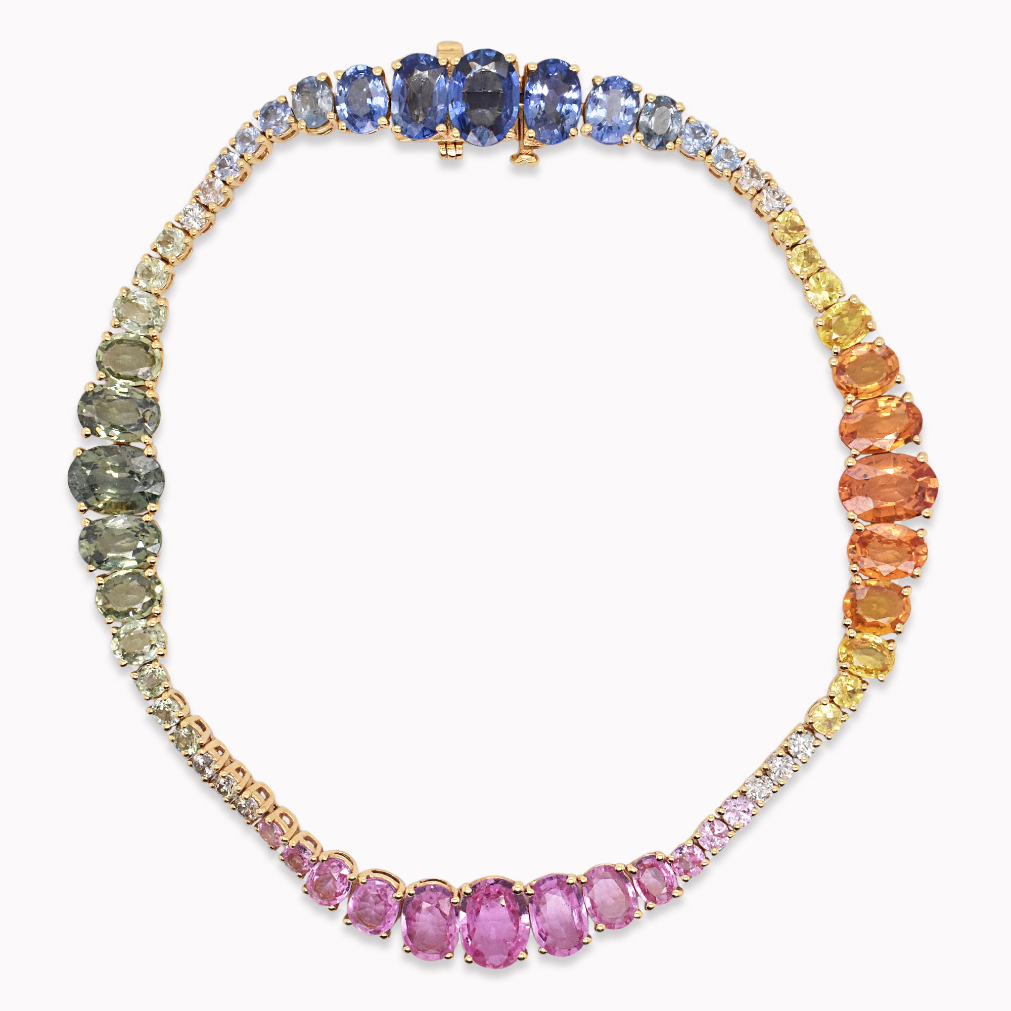 Graduating Rainbow Sapphire Tennis Bracelet