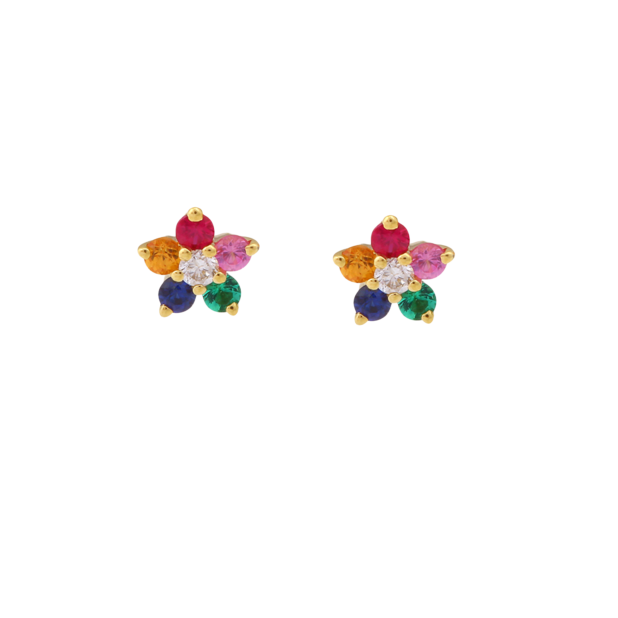 Rainbow Flower Studs