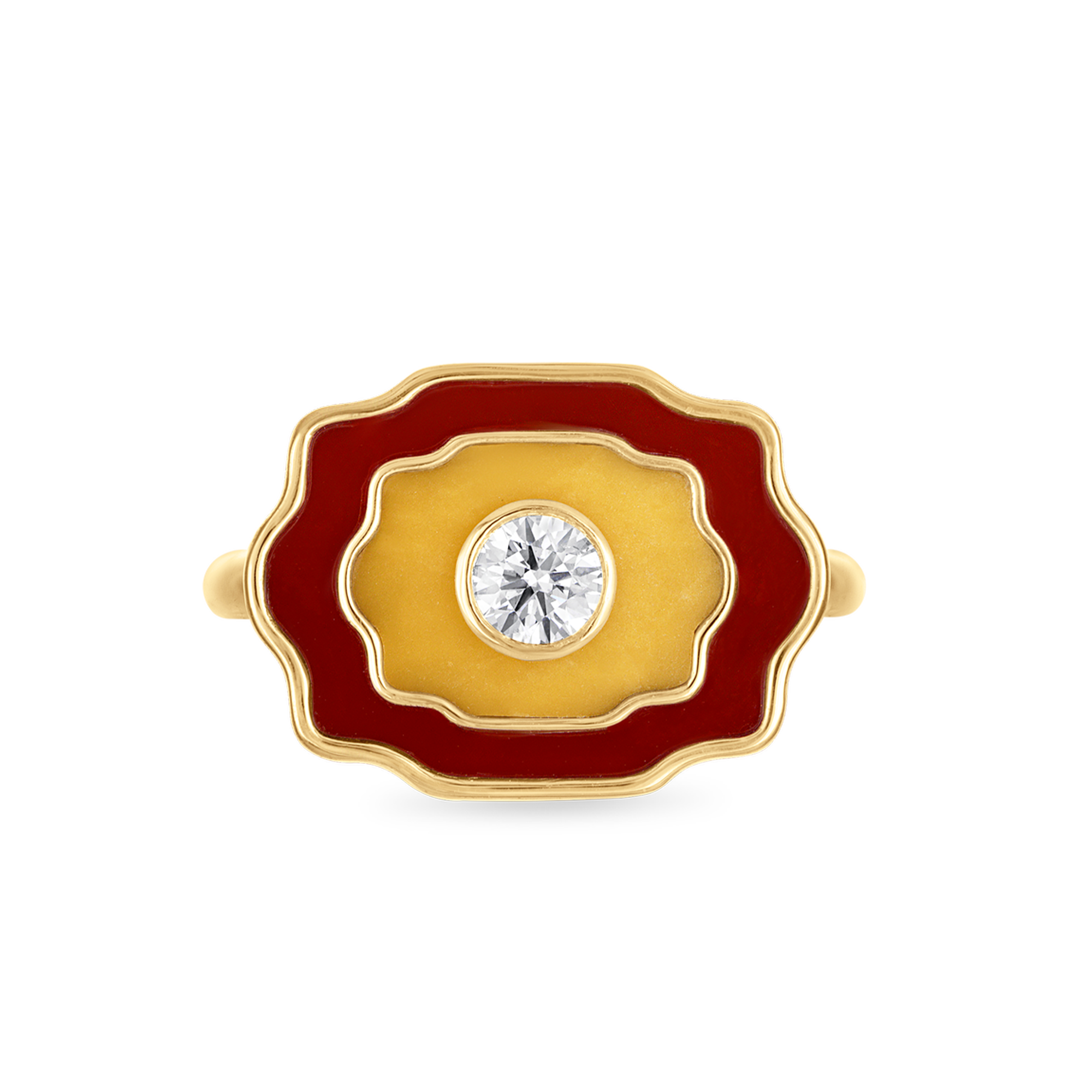 Red Agate & Jade Buckle Ring
