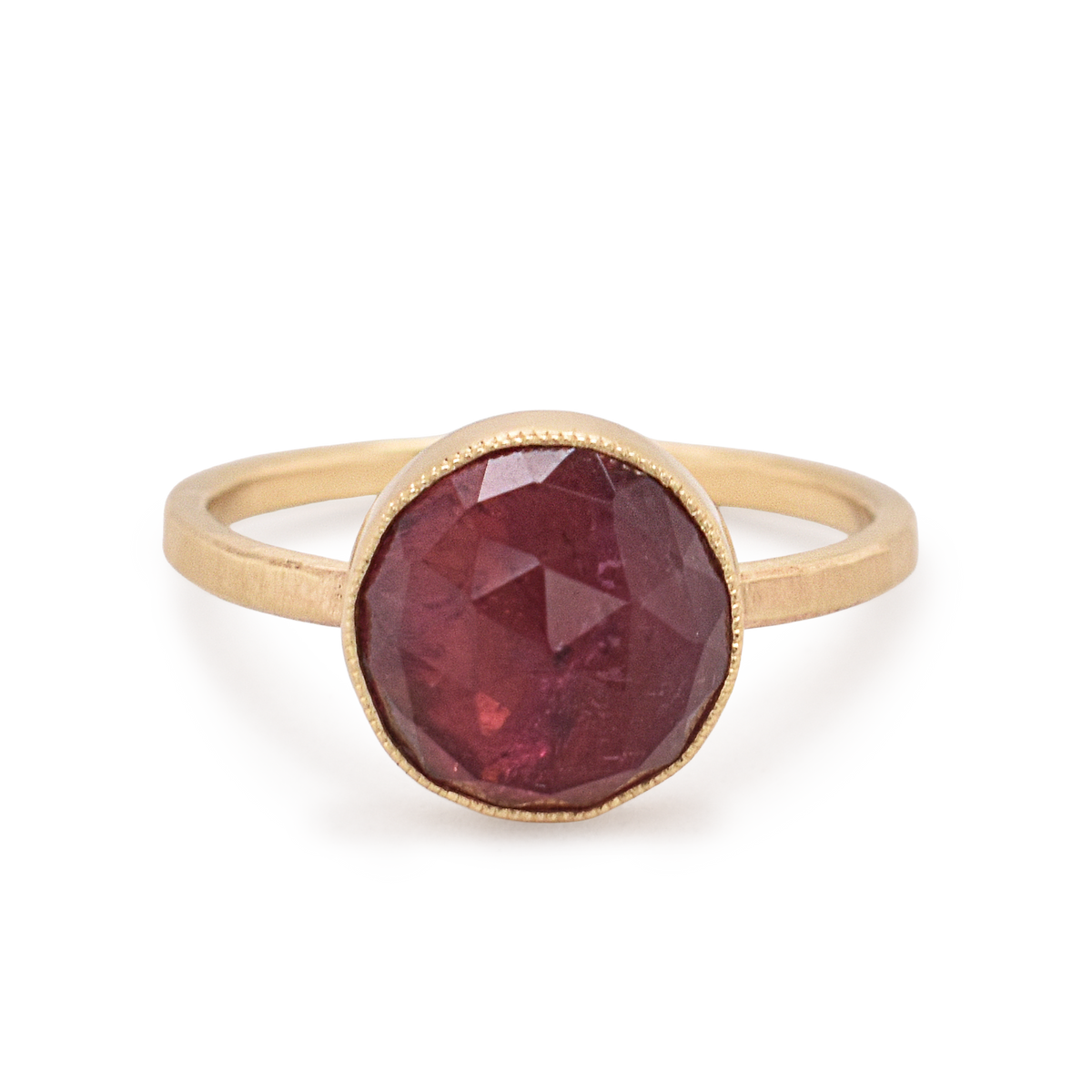Round Pink Tourmaline Ring