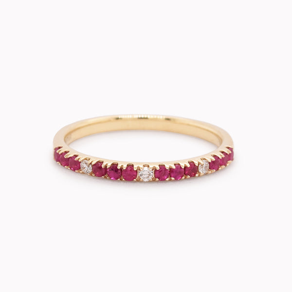 Ruby & Diamond Accent Stack Ring