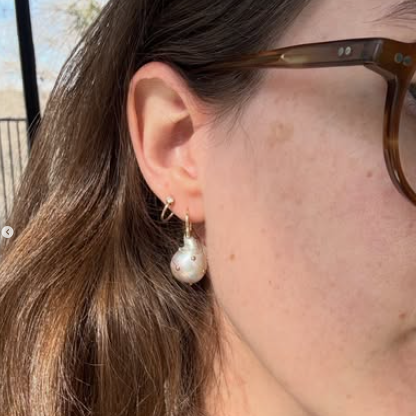 Rivet Pearl Drop Earrings