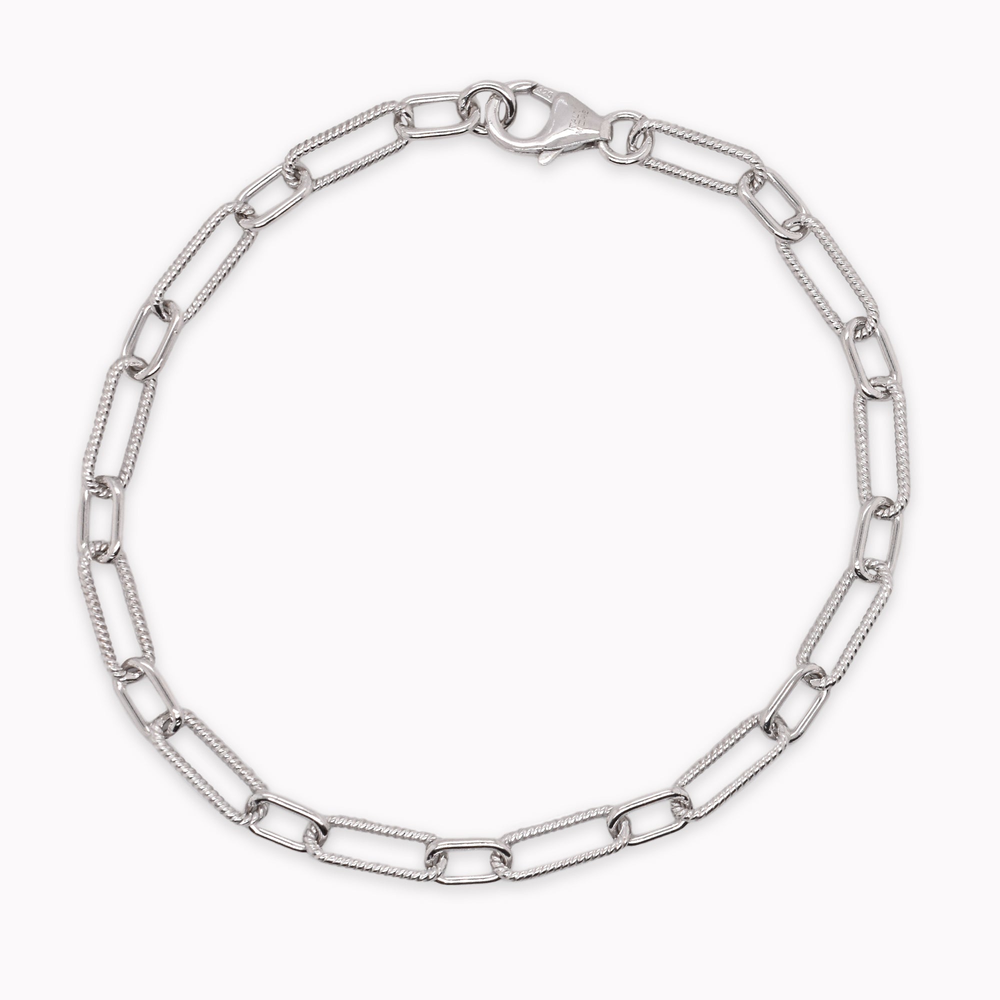 Smooth & Twisted Link Paperclip Chain Bracelet