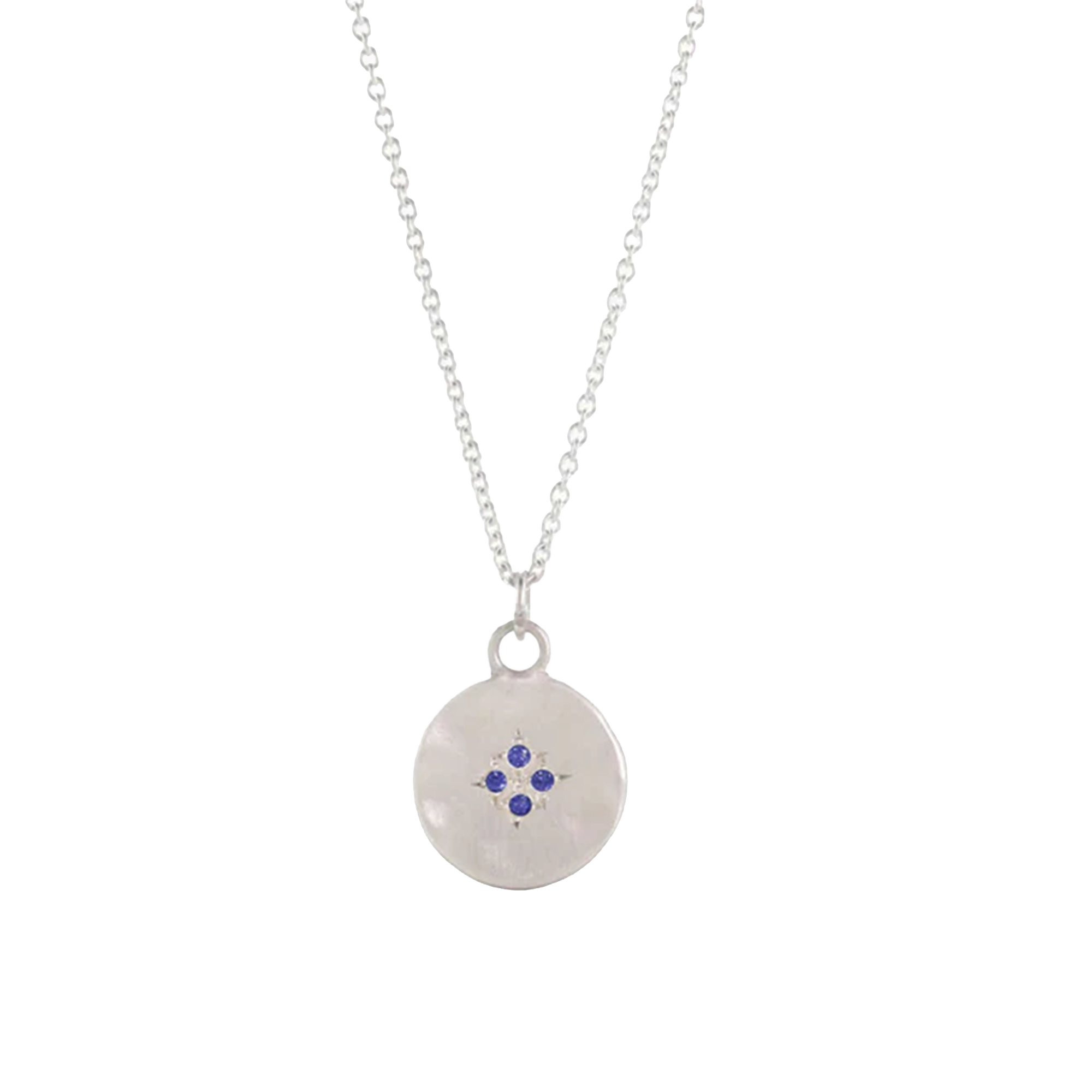 Four Star Sapphire Wave Pendant Necklace