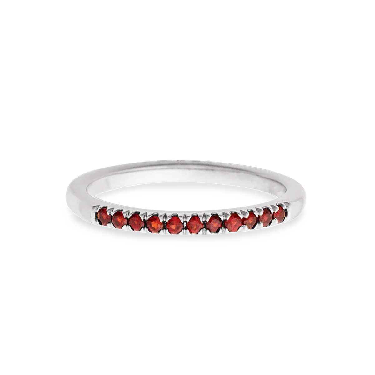 Silver Garnet Stack Ring