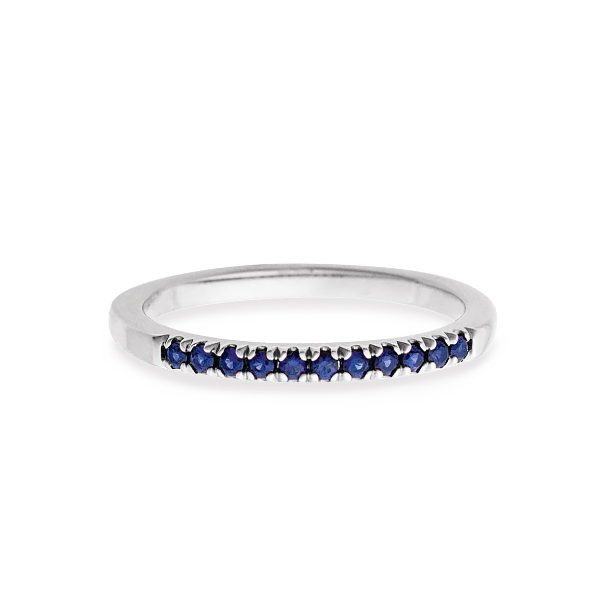 Silver Lab-Grown Sapphire Stack Ring