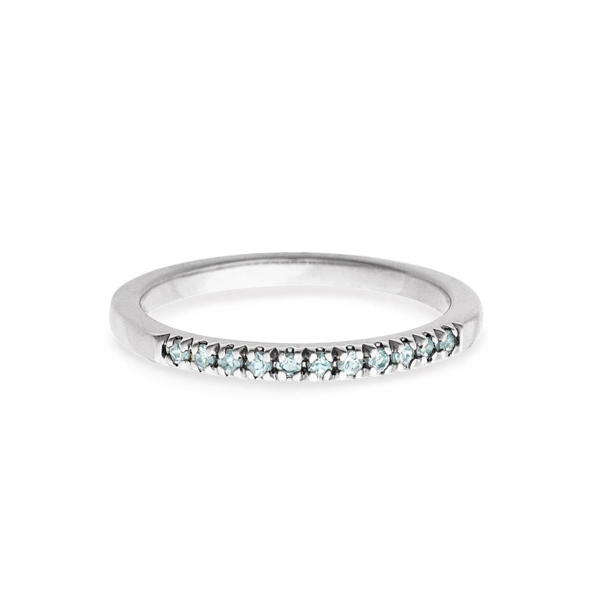Silver Aquamarine Stack Ring