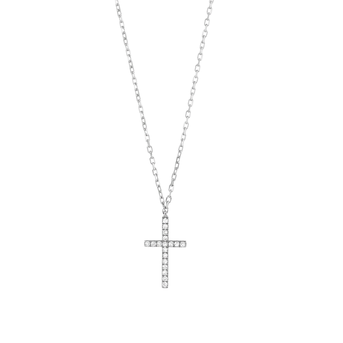 Small Pavé Diamond Cross Necklace