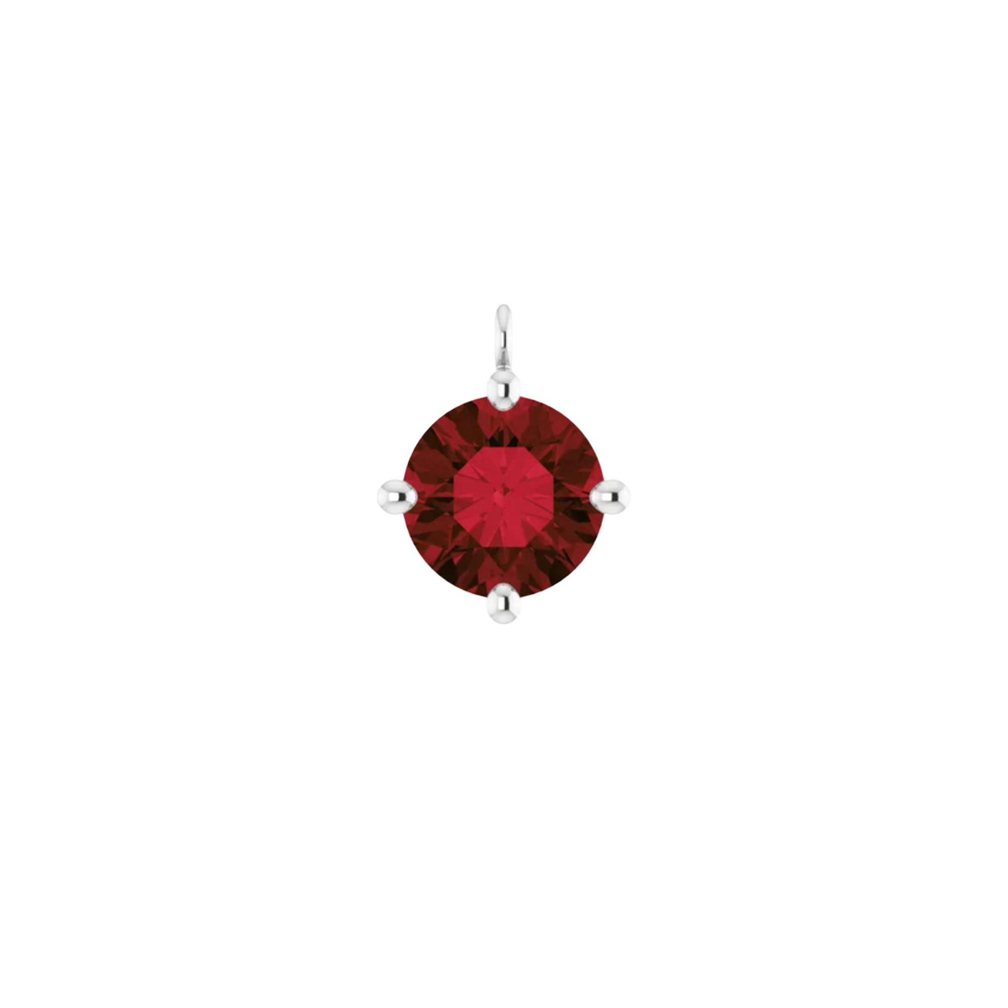 Silver Garnet Birthstone Charm