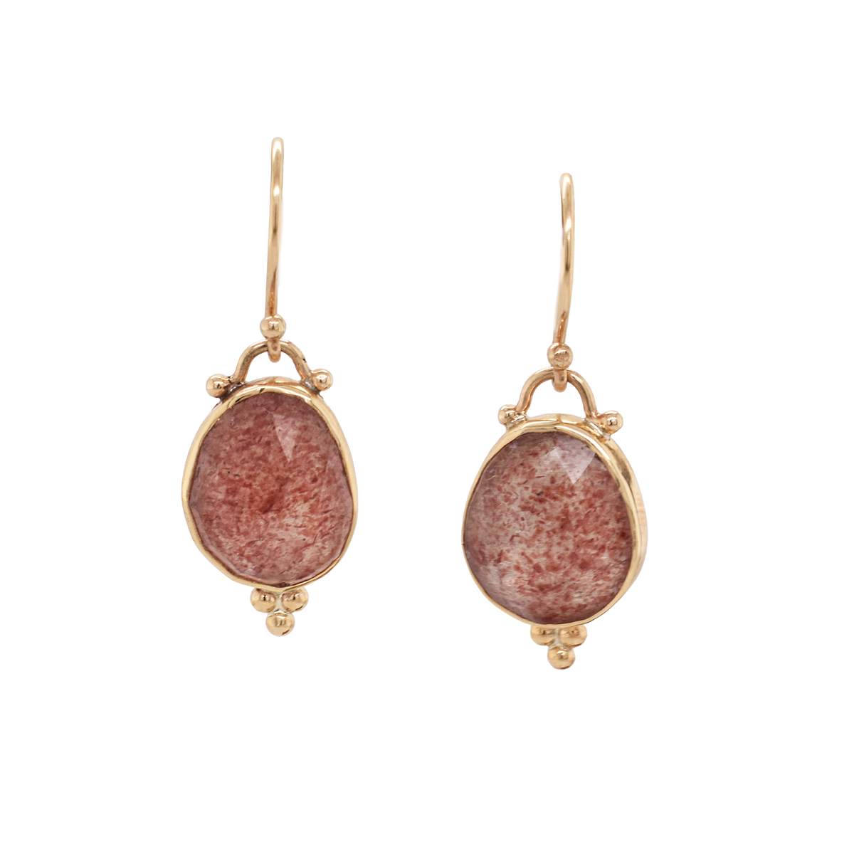 Strawberry Quartz Dangle Earrings