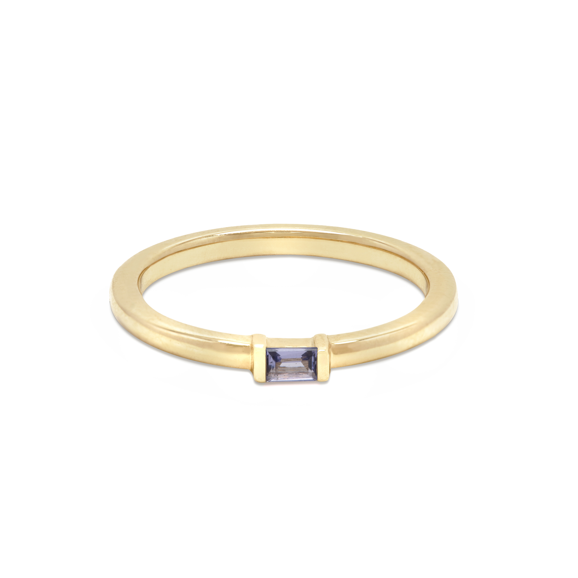 Tanzanite Baguette Birthstone Stack Ring