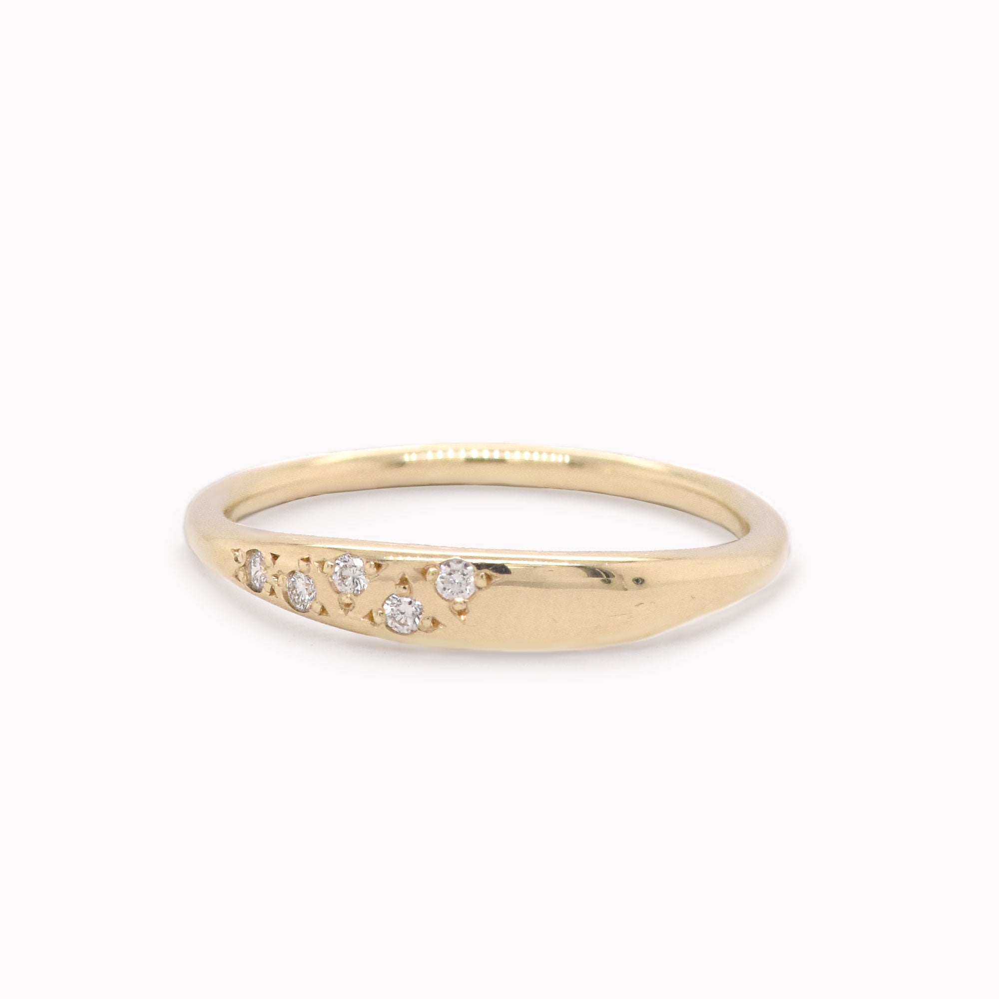 Tapered Five Cluster Diamond Ring