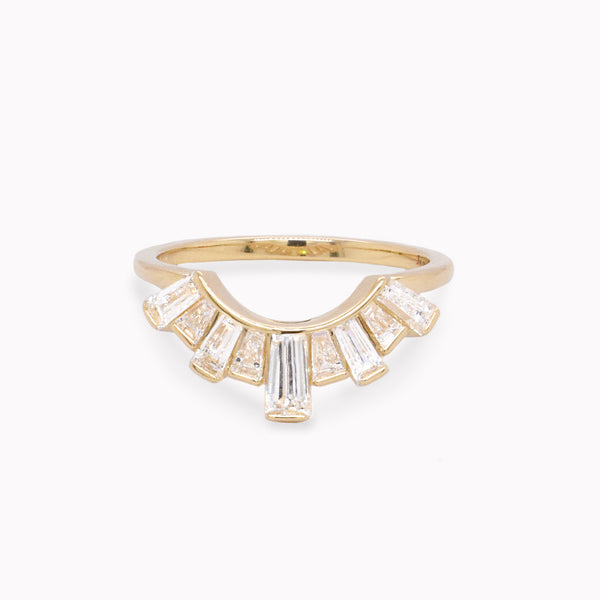 Tapered Diamond Baguette Tiara Ring