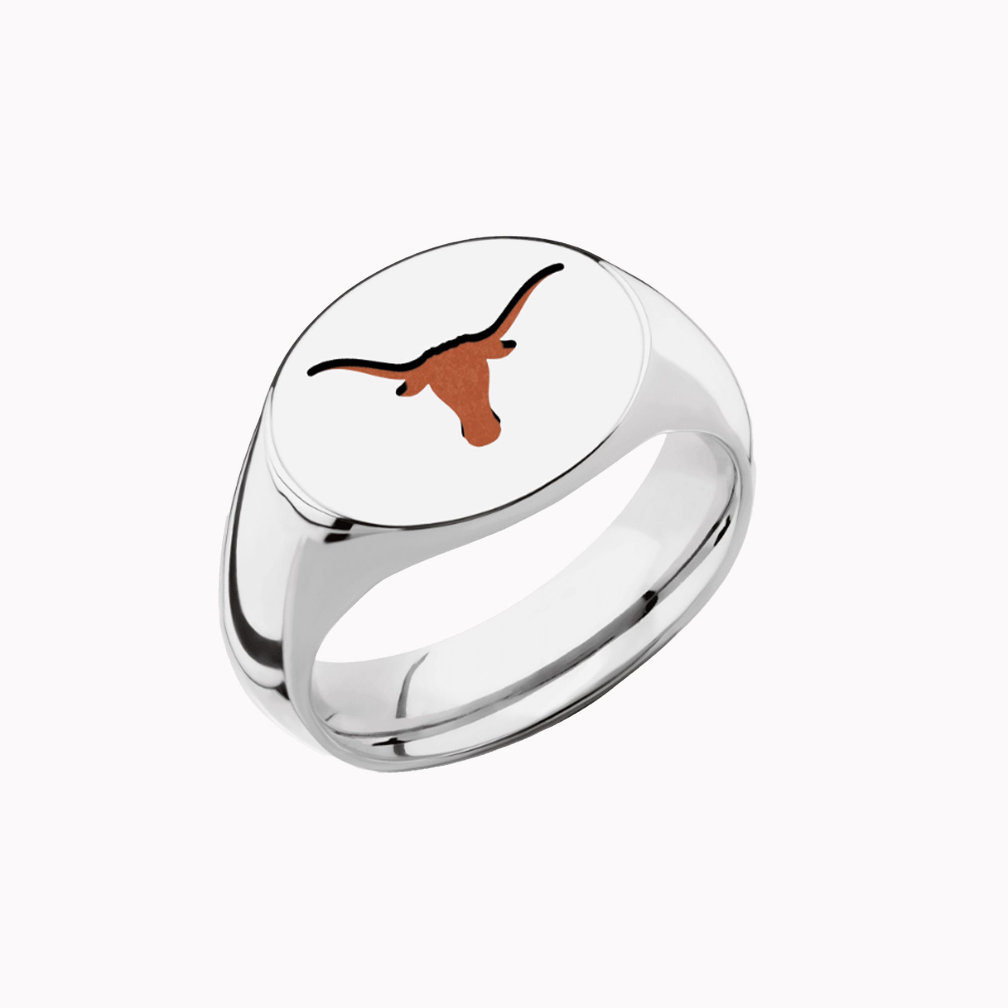 Silver Texas Longhorn Signet Ring