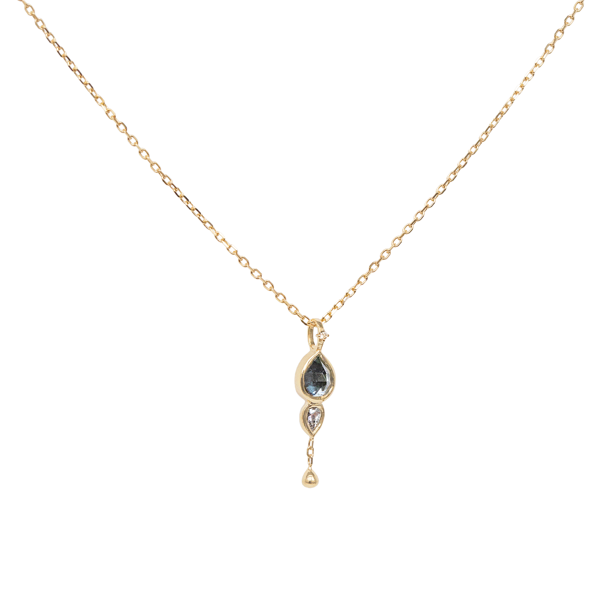 Tourmaline & Diamond Dangle Necklace