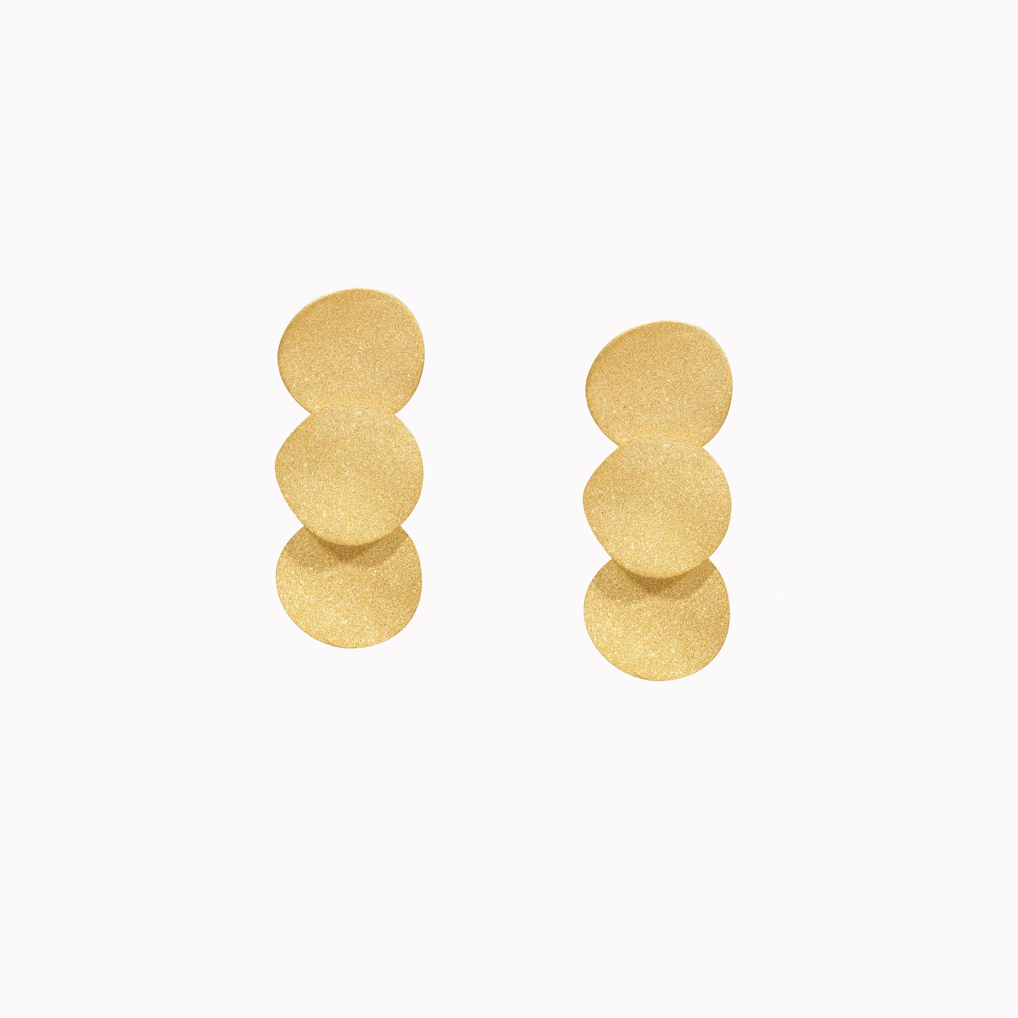 Sand Trio Disc Drop Earrings
