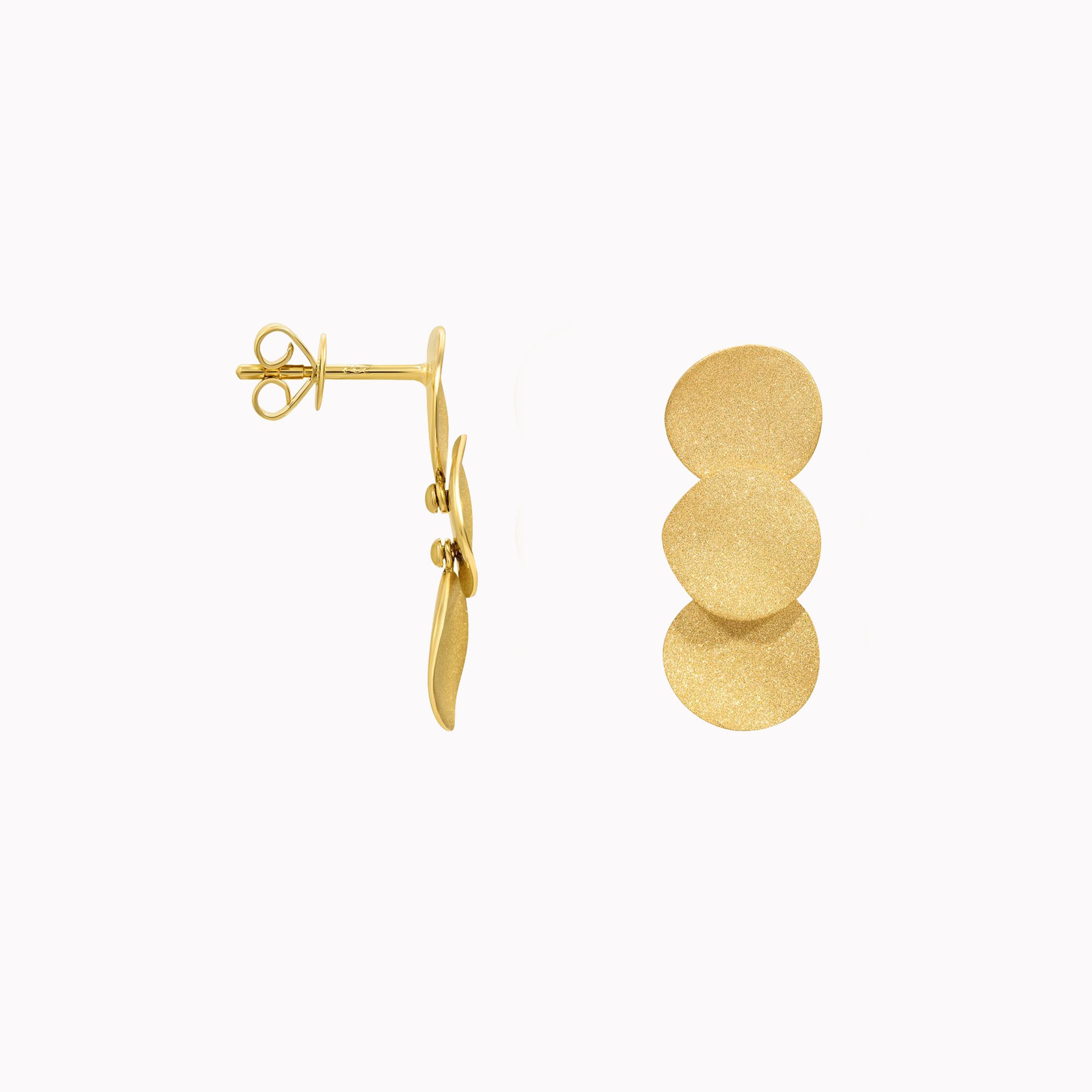 Sand Trio Disc Drop Earrings
