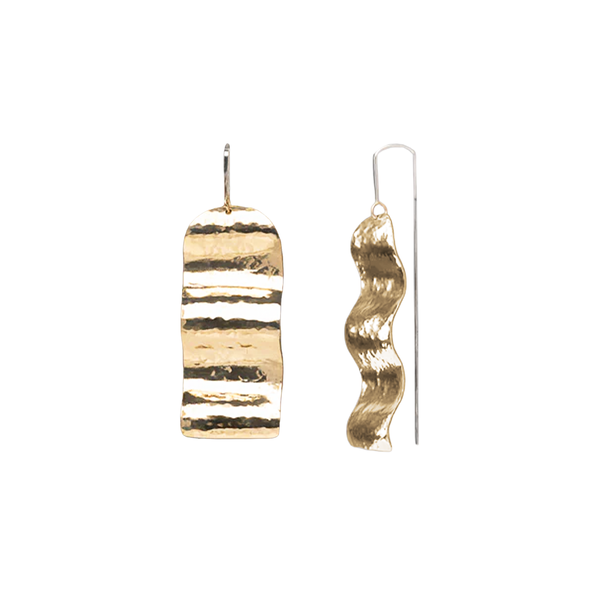 Two-Tone Wave Arch Earrings