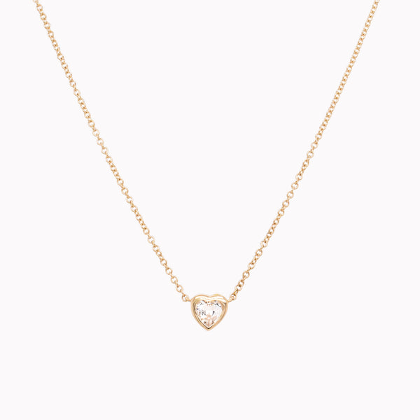 White Topaz Heart Necklace