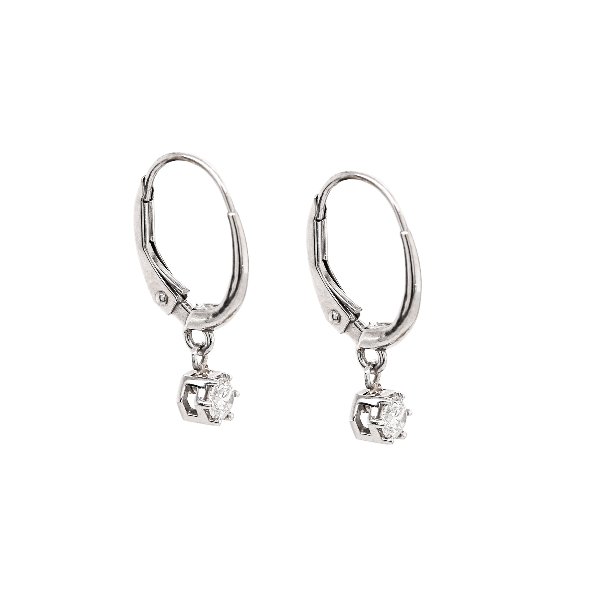 White Gold Diamond Dangle Earrings