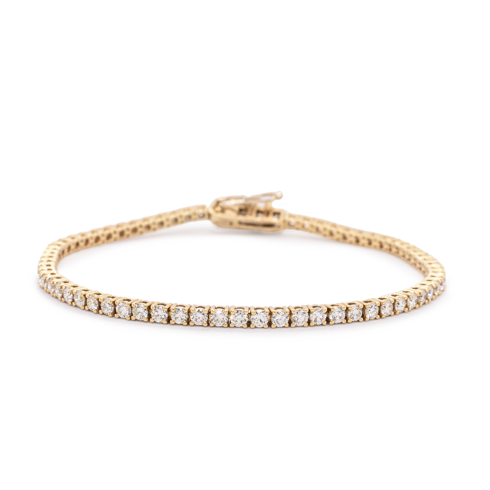 Yellow Gold Diamond Tennis Bracelet 3.03ct