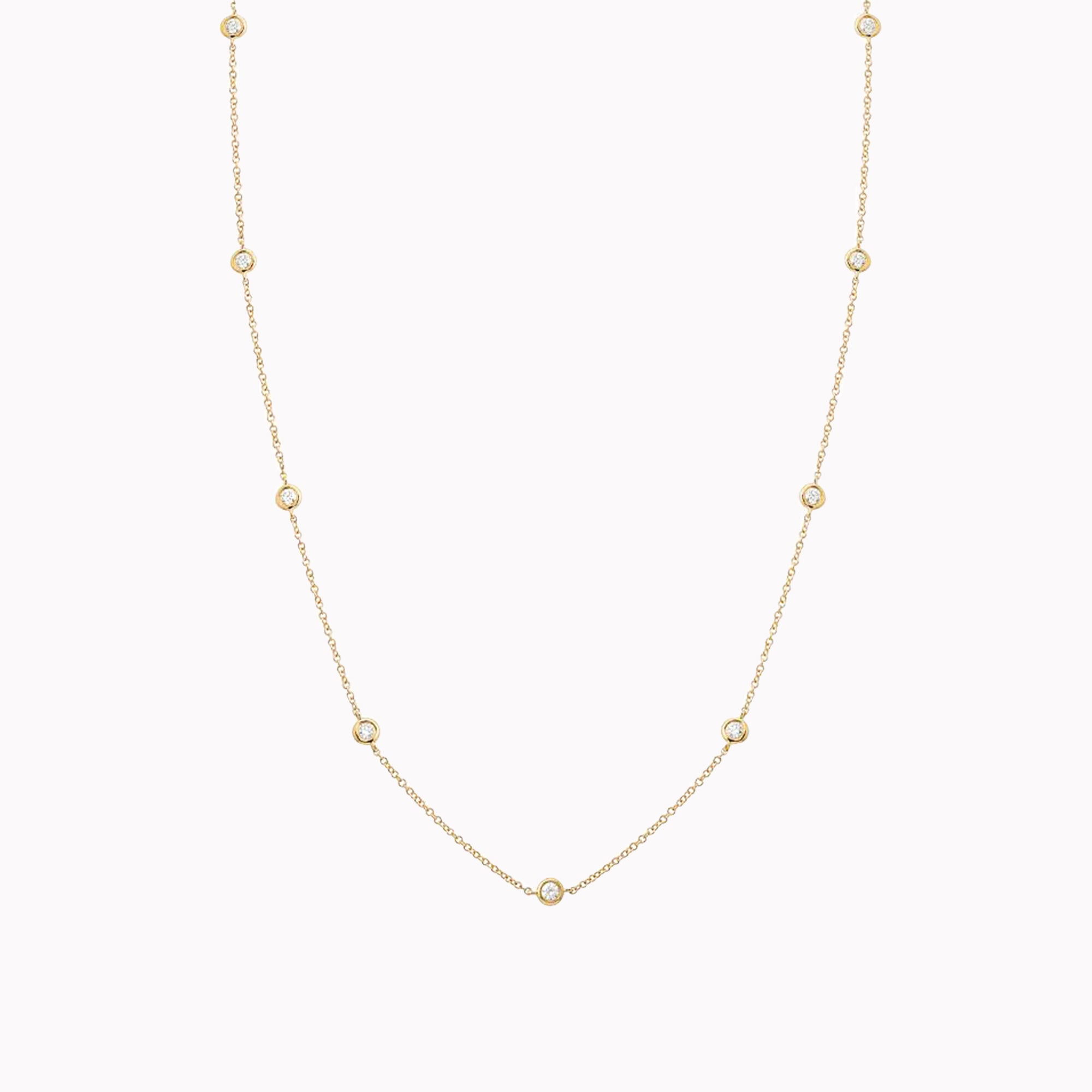 Large Bezel Diamond By The Yard Necklace
