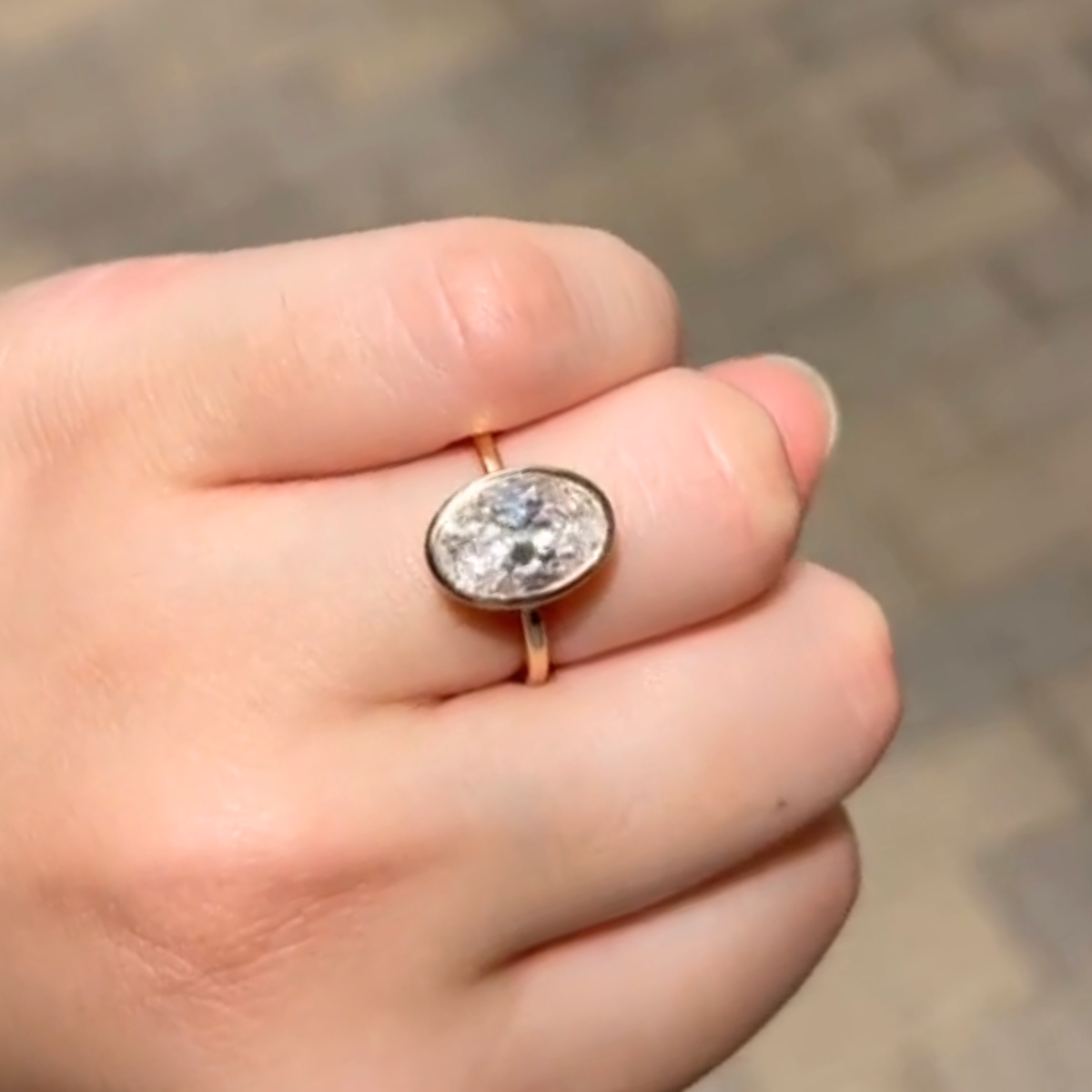 oval white diamond engagement ring