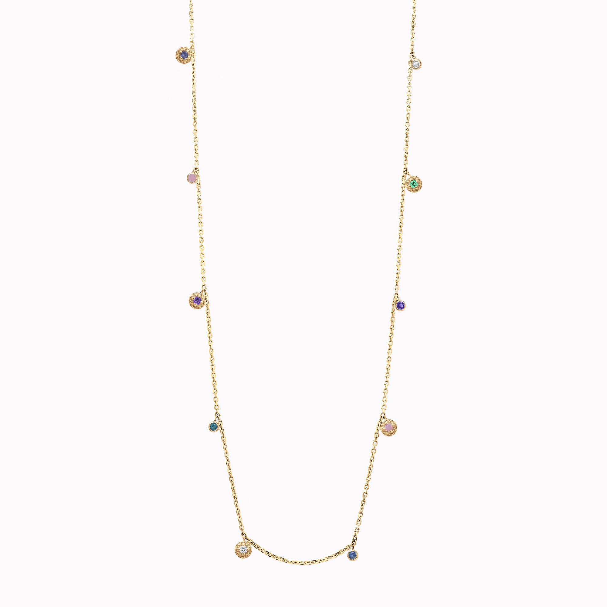 Love Drop Necklace With Floral Florets - "Loved"