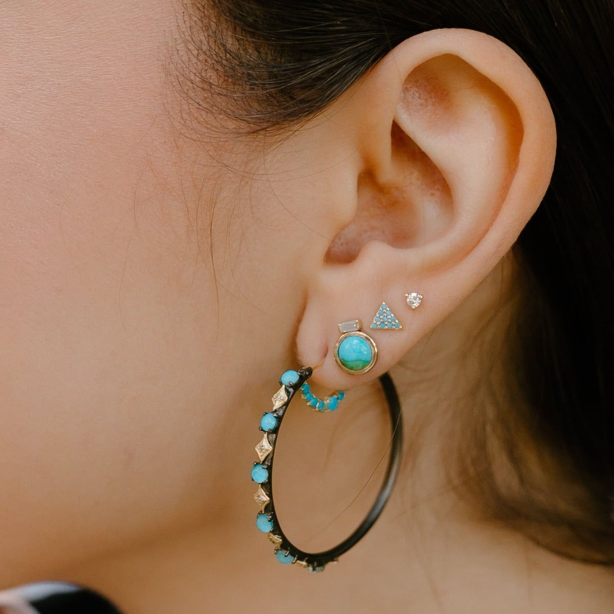 Mini Martini White Diamond Piercing Stud - Eliza Page