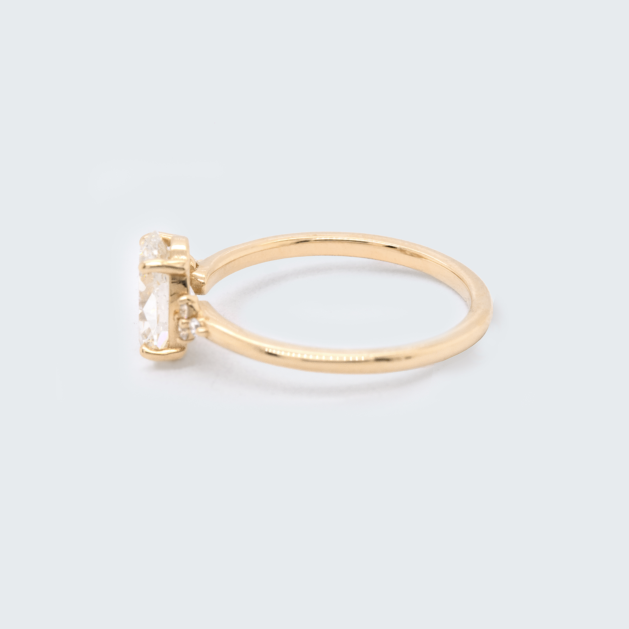 Anne 1.20ct Oval White Diamond Engagement Ring - Eliza Page