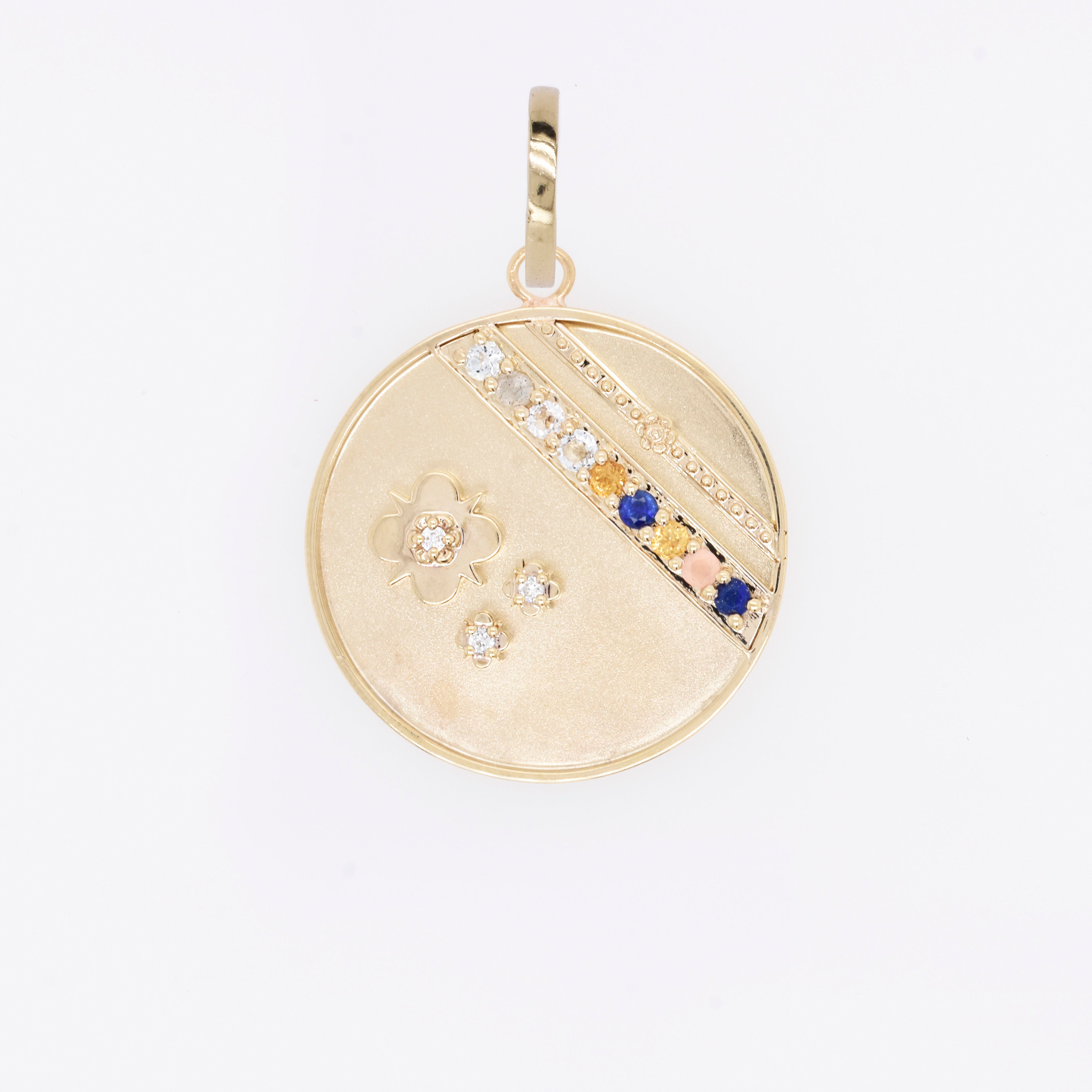 Lily Medallion - "Always You" Message - 9 Stones - Eliza Page