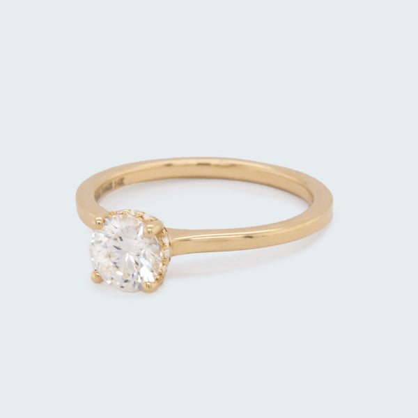 Marjorie .82ct Round White Diamond Engagement Ring - Eliza Page