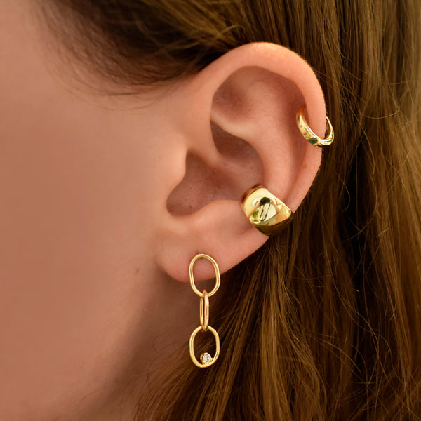 Rounded Wide Gold Ear Cuff - Eliza Page