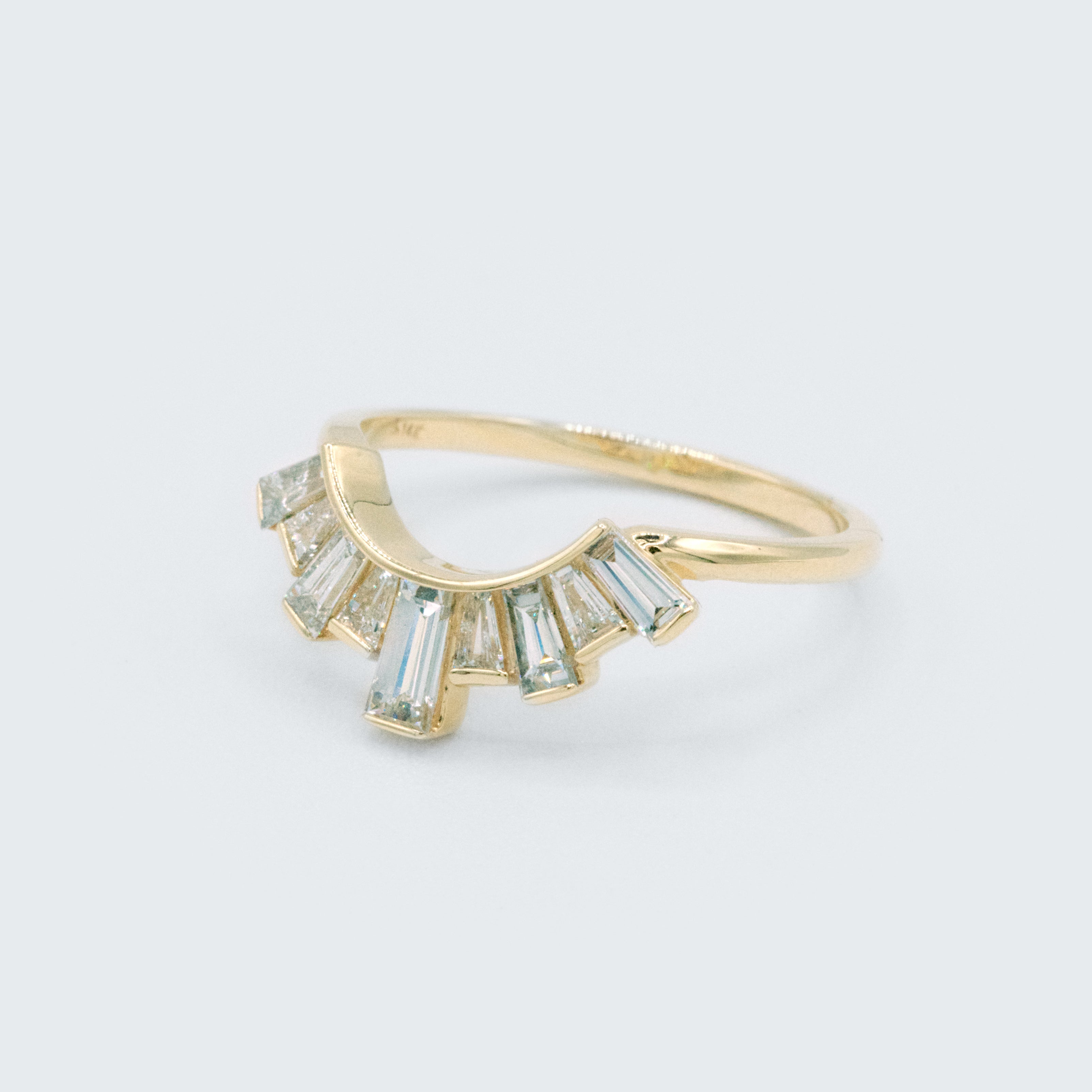 Tapered Diamond Baguette Tiara Ring - Eliza Page