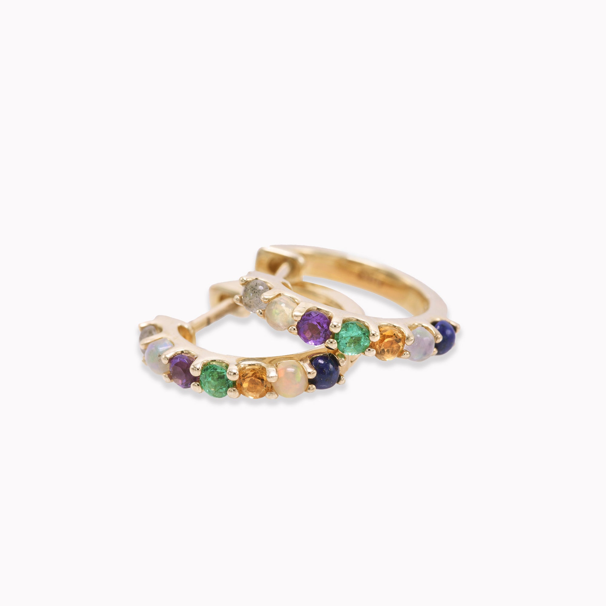 "Love You" Gemstone Huggies - 7 Stones