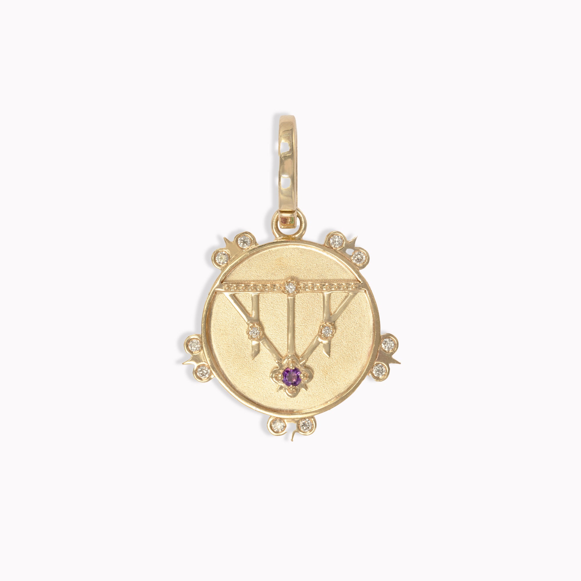 Medium (18mm) Amethyst Lace Shield Medallion - 1 Stone