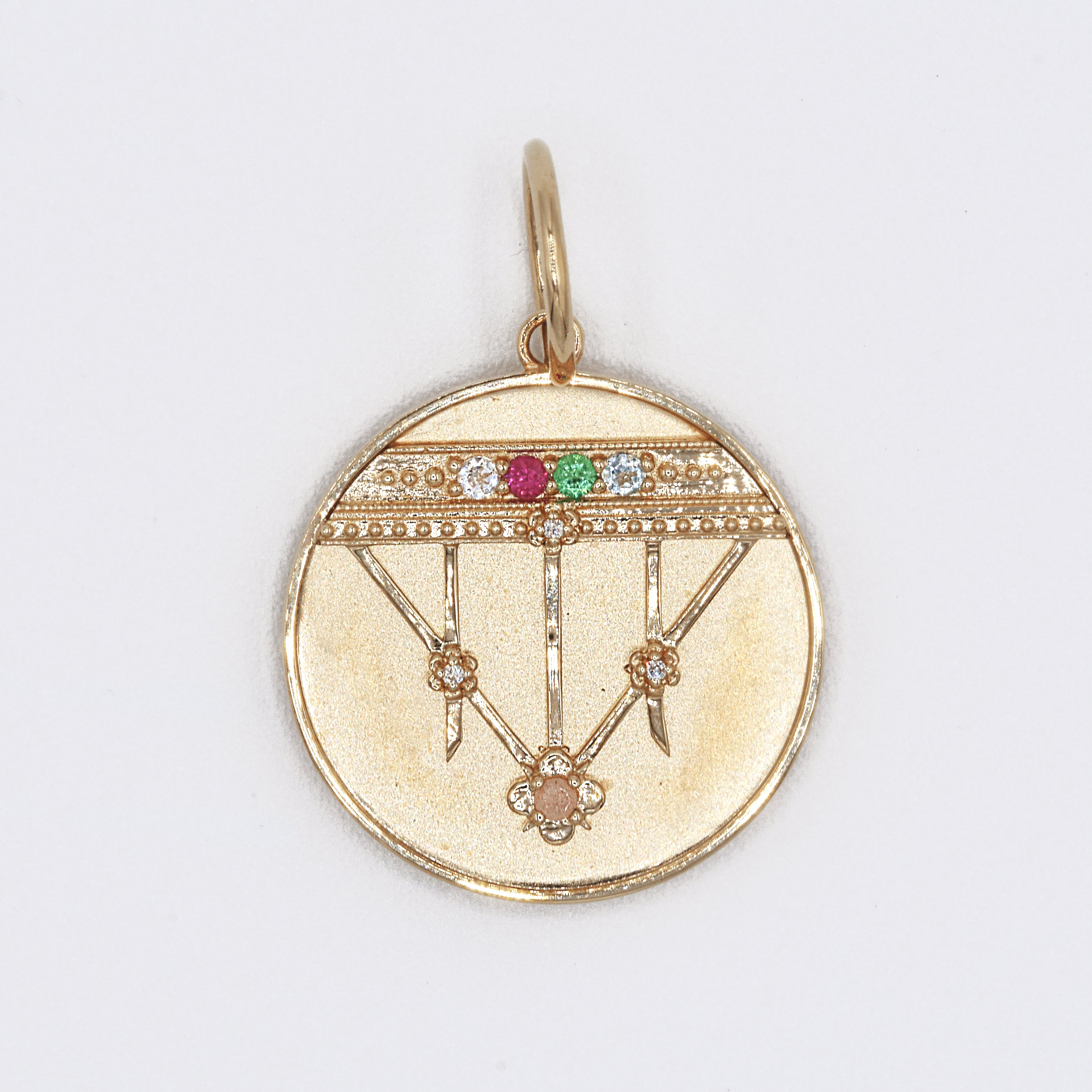 Lace Shield Medallion - "Dream" - 5 Stones - Eliza Page