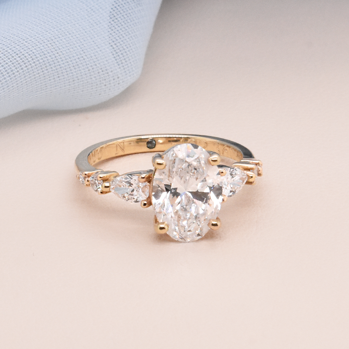 2.04ct Oval Lab-Grown Diamond with Pear & Round Diamond Accents