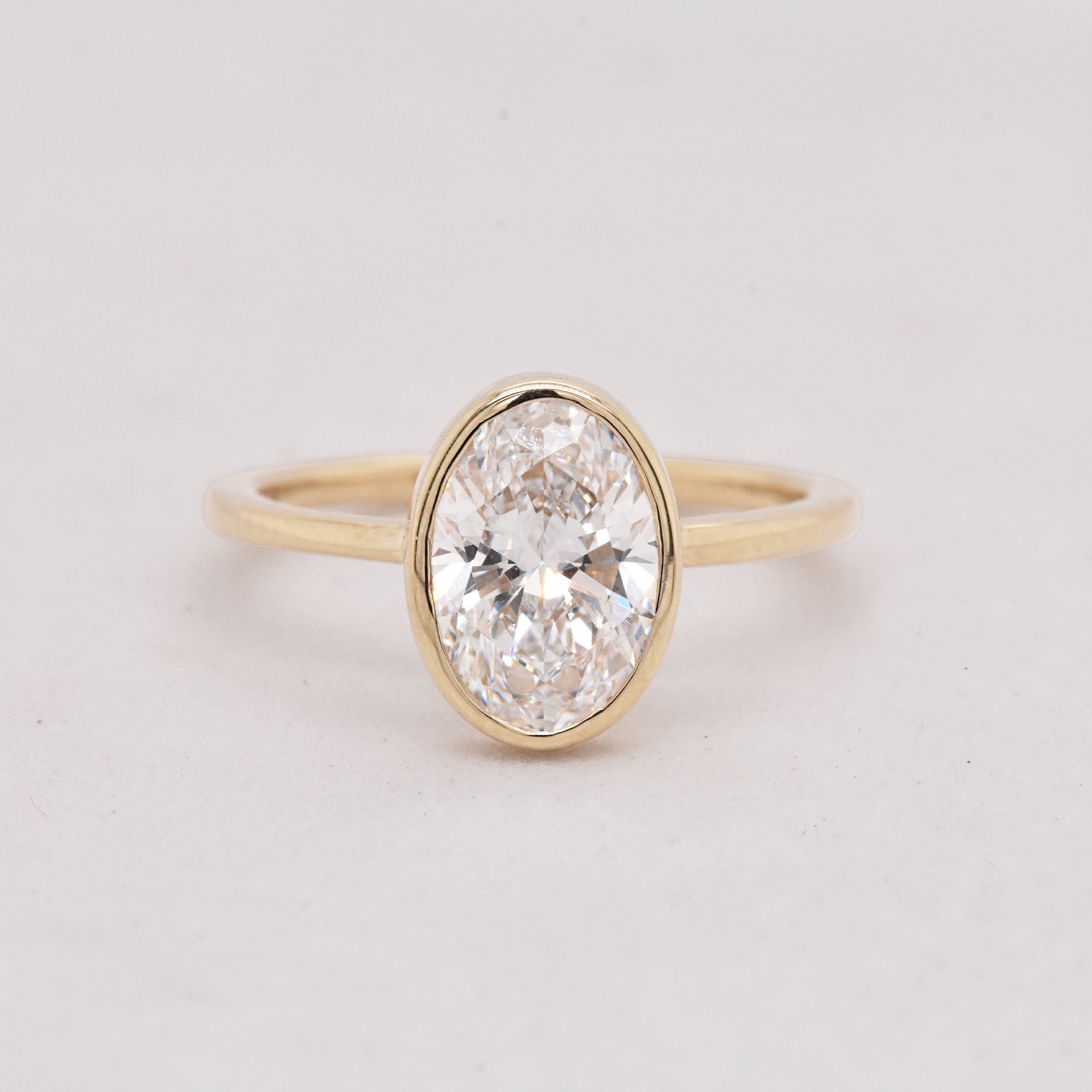 1.29ct Bezel Set Lab-Grown Oval White Diamond