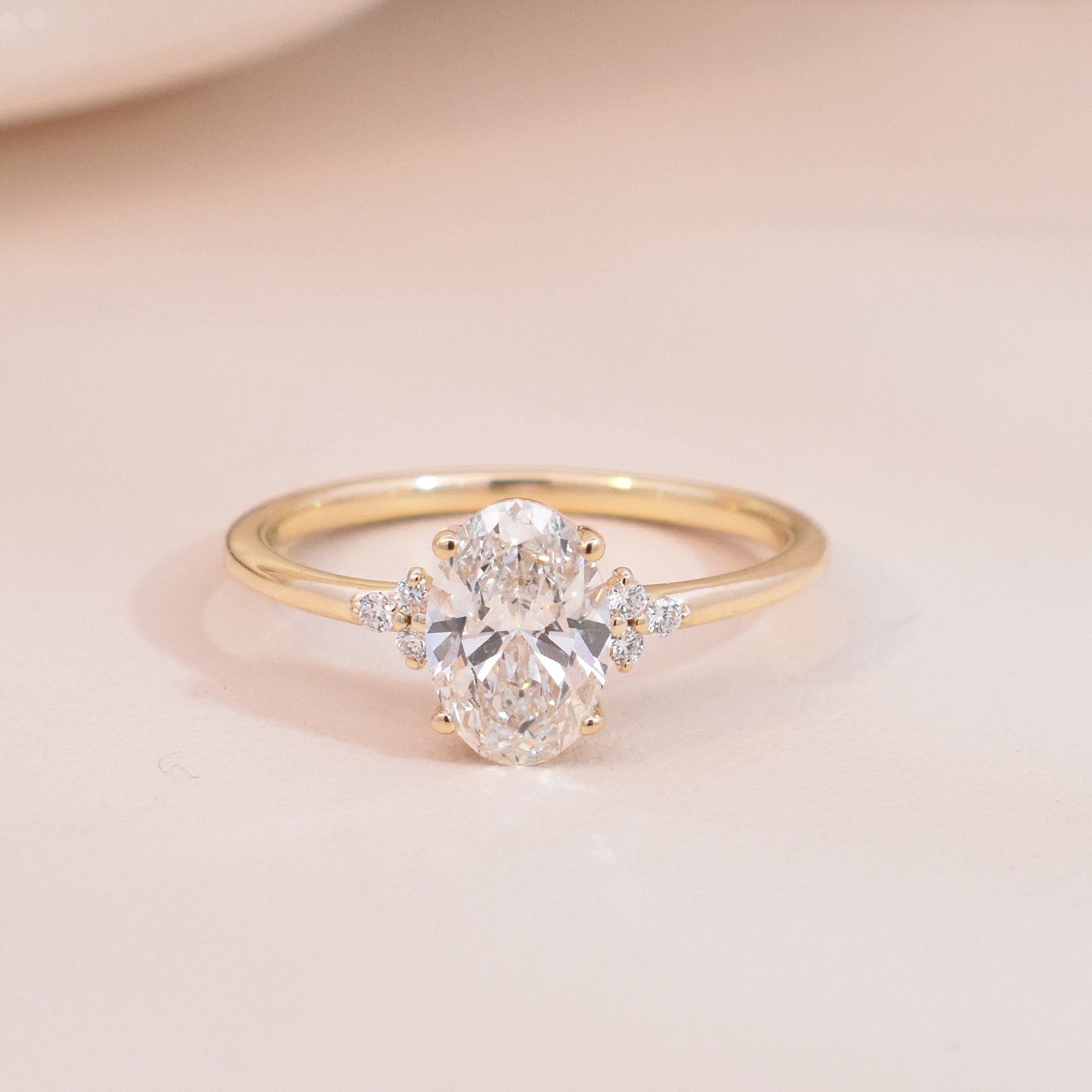 1.02ct Lab-Grown Oval White Diamond in EP Anne Setting