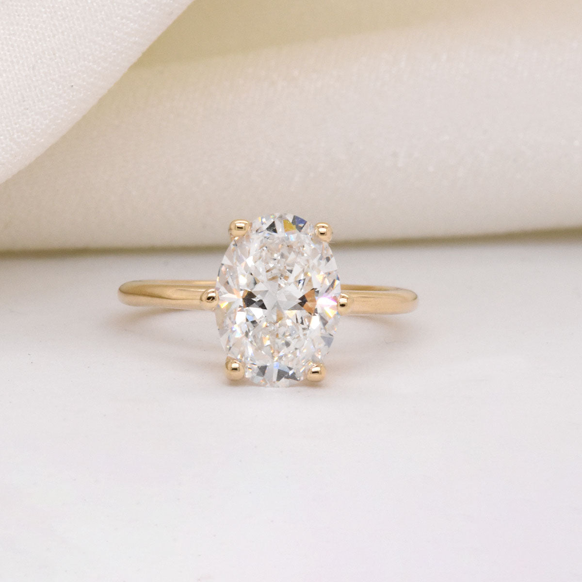 2.35ct Lab-Grown Oval White Diamond in The Egan Setting