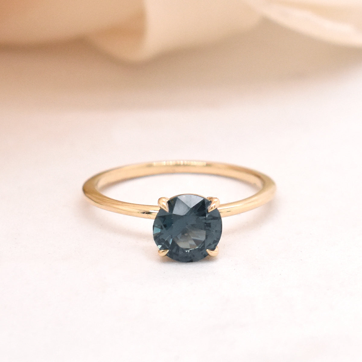 1.27ct Round Teal Sapphire in EP Emma Engagement Ring Setting
