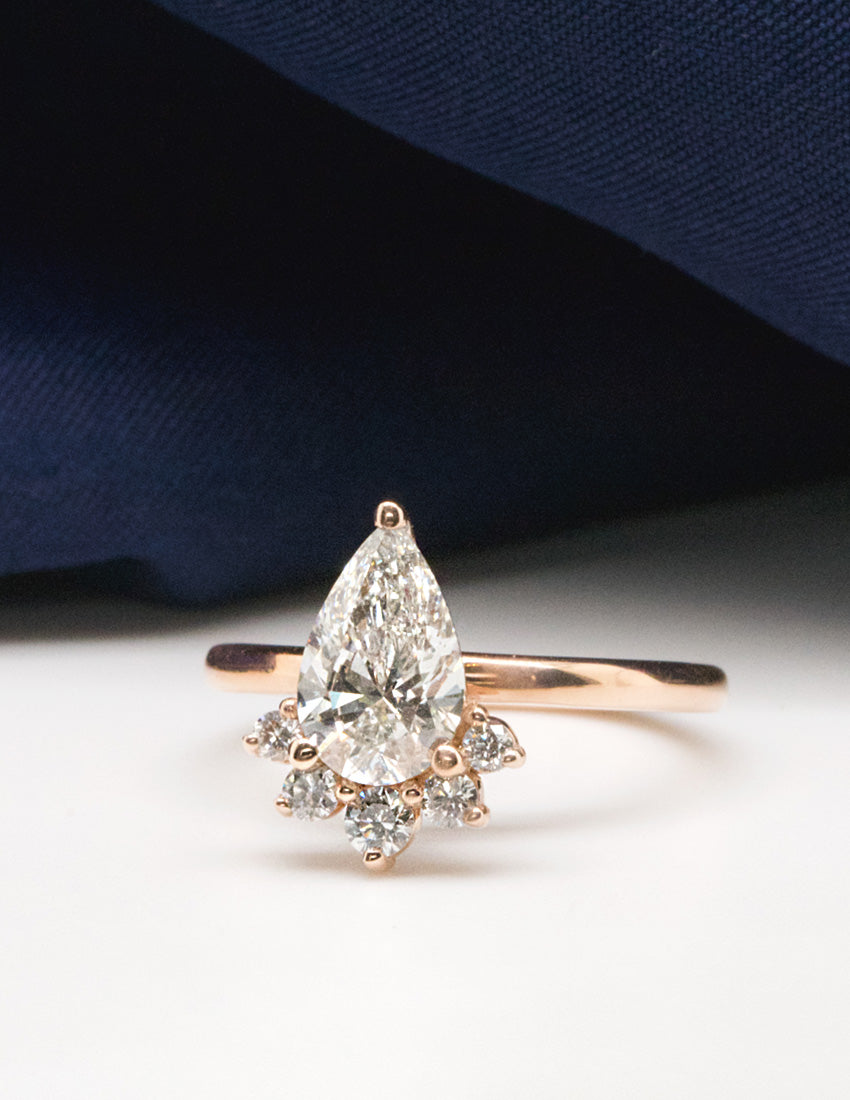 1.29ct Lab-Grown Pear White Diamond in the Evelyn Setting