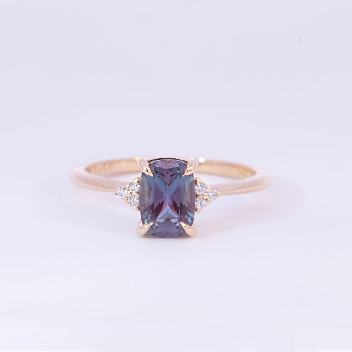 1.04ct Elongated Cushion Cut Lab-Grown Alexandrite in EP Anne Setting