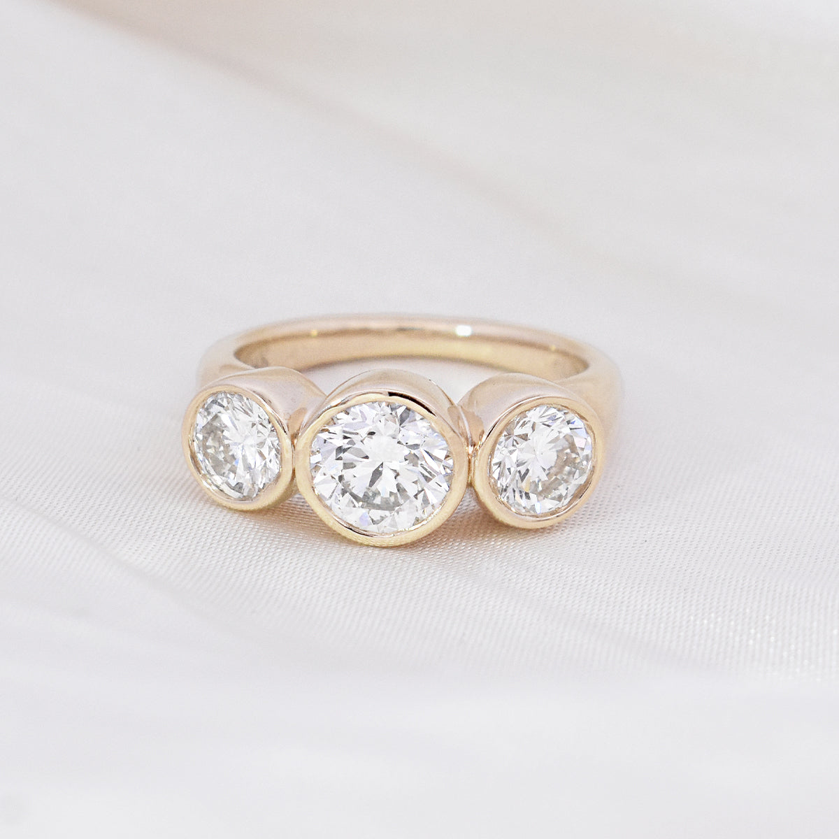 Three-Stone Round Heirloom Diamond Ring
