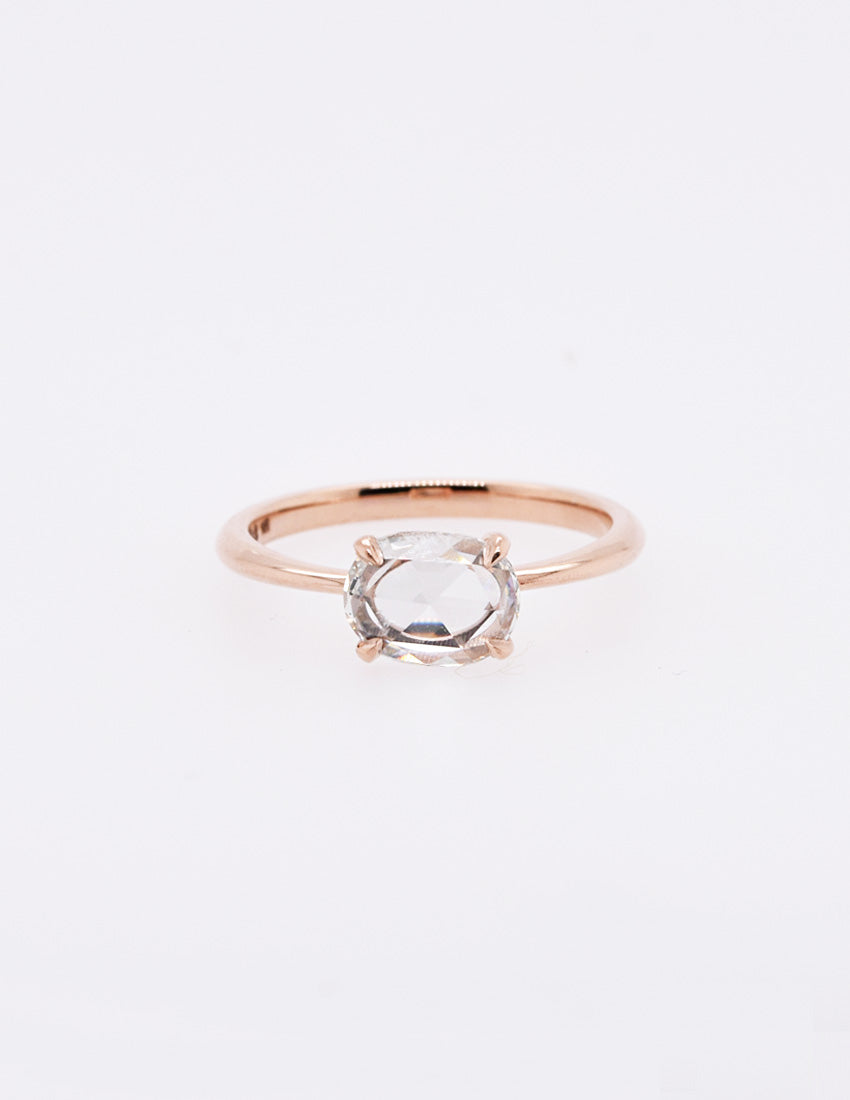 0.99ct Oval Rose-Cut White Diamond in The Carter Setting