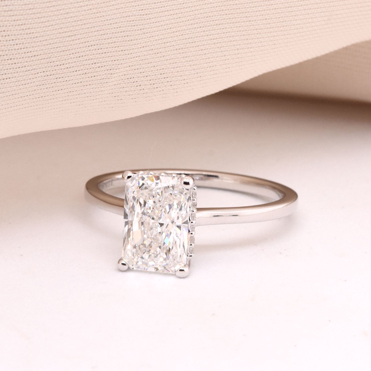2.71ct Lab-Grown Radiant White Diamond in The Marjorie Setting