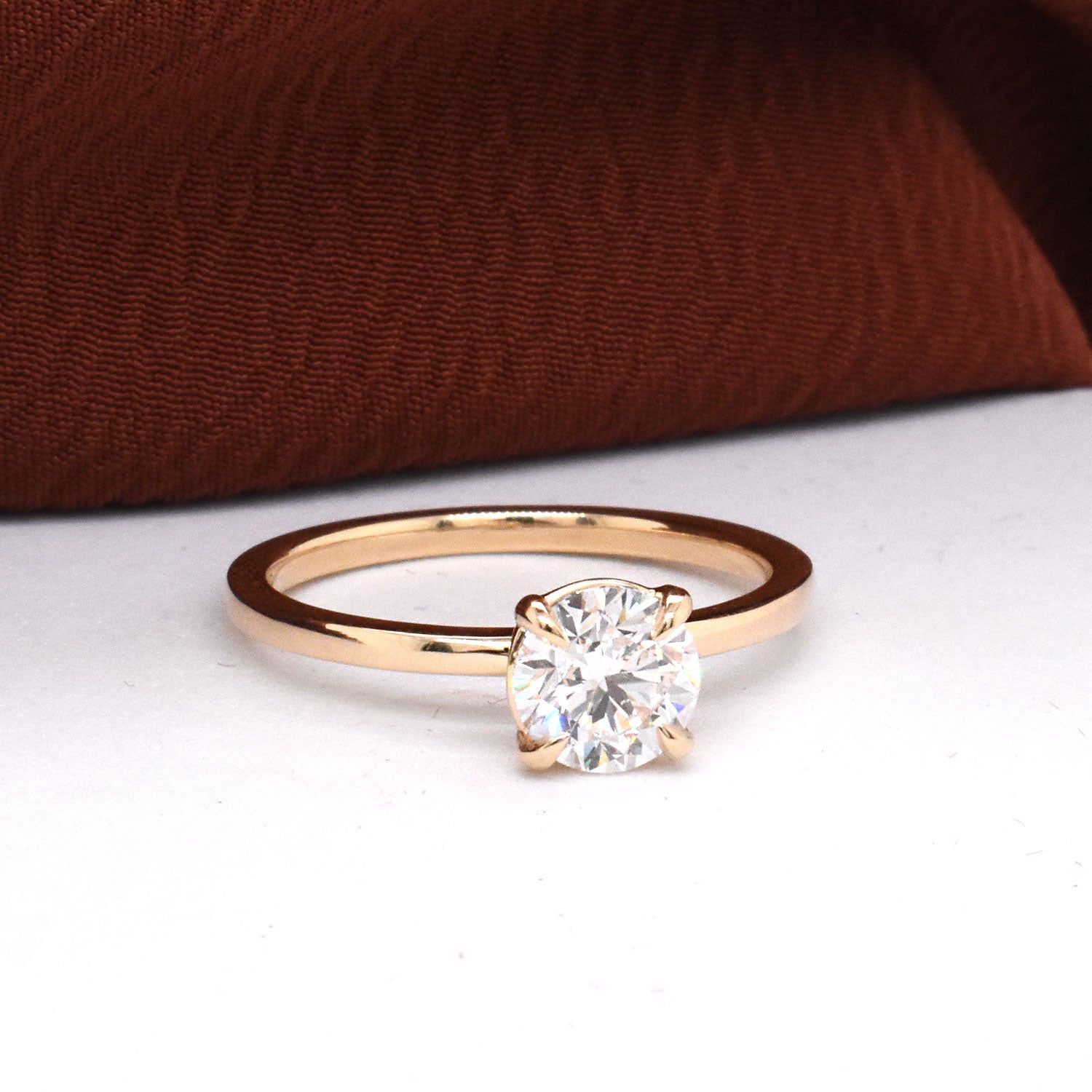 0.90ct Brilliant Round Natural White Diamond in The Emma Setting