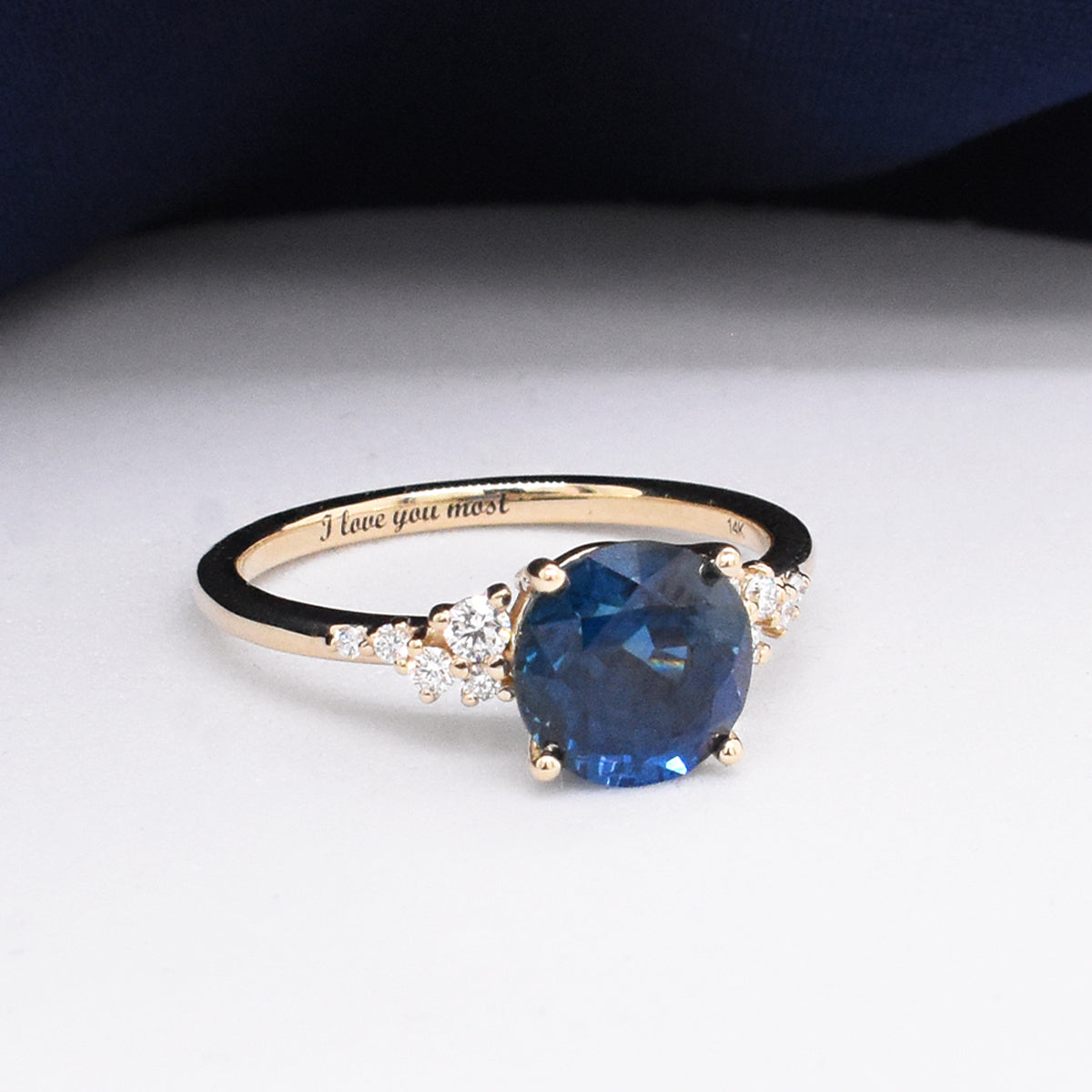 2.51ct Round Brilliant-Cut Blue Sapphire in EP Finley Setting